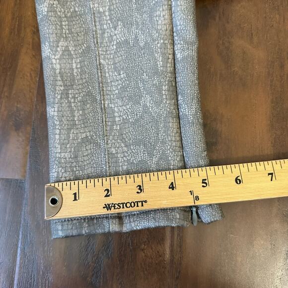 ANTHROPOLOGIE Pants Taupe Snakeskin Animal Pull On Ankle Zip Skinny - Picture 14 of 14